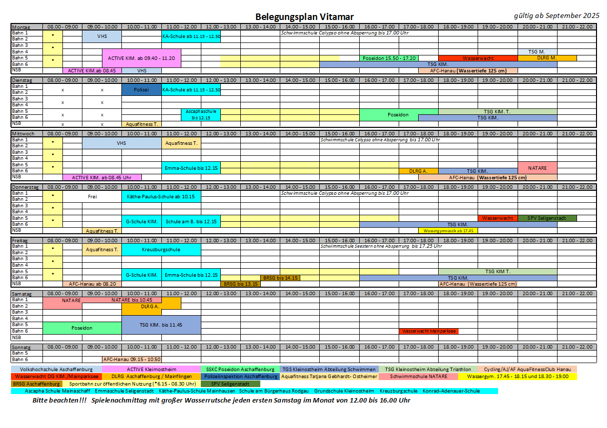 Belegungsplan September 2025